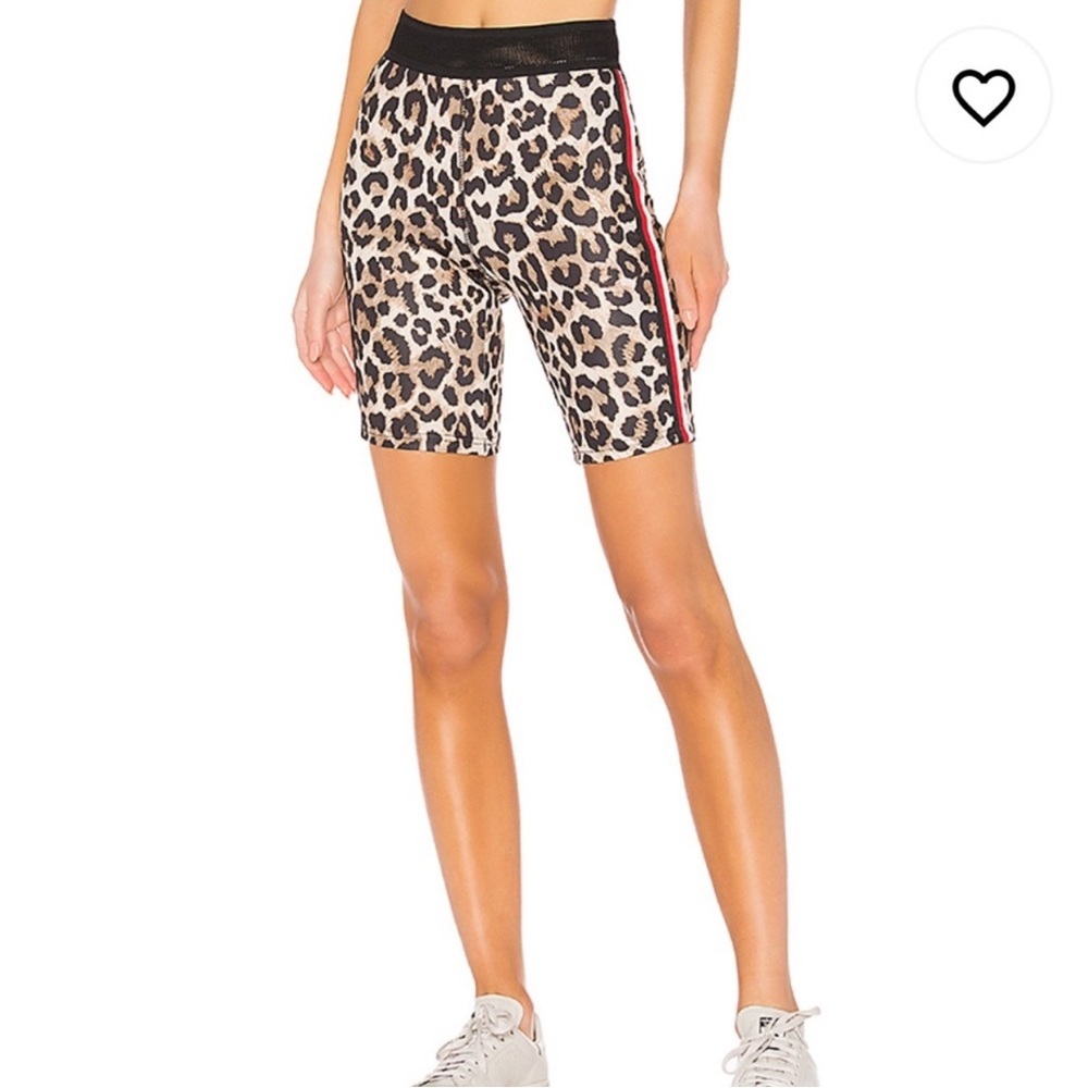 Pan & Gela Leopard Print High Waisted Biker Shorts LIKE NEW